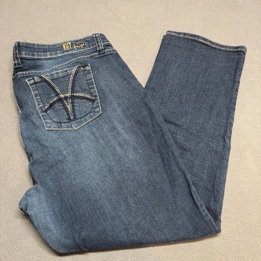 KUT from the Kloth Jeans Straight Leg Denim Dark Wash 18W Blue KP494GD3M